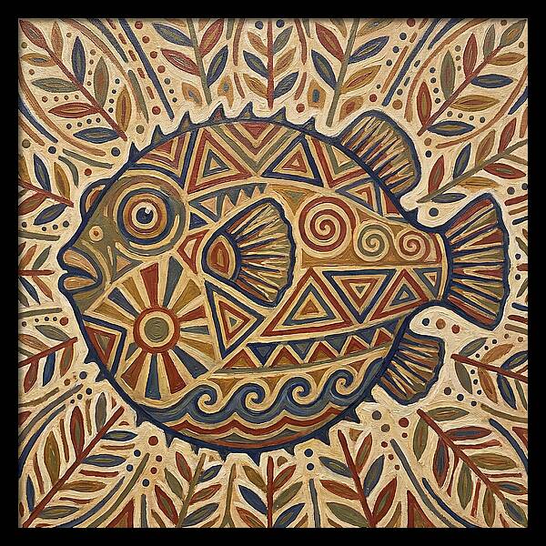 Pufferfish Folk Art