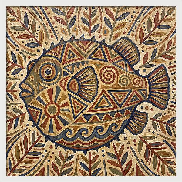 Pufferfish Folk Art