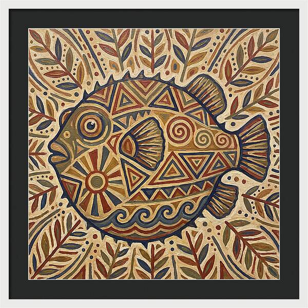 Pufferfish Folk Art