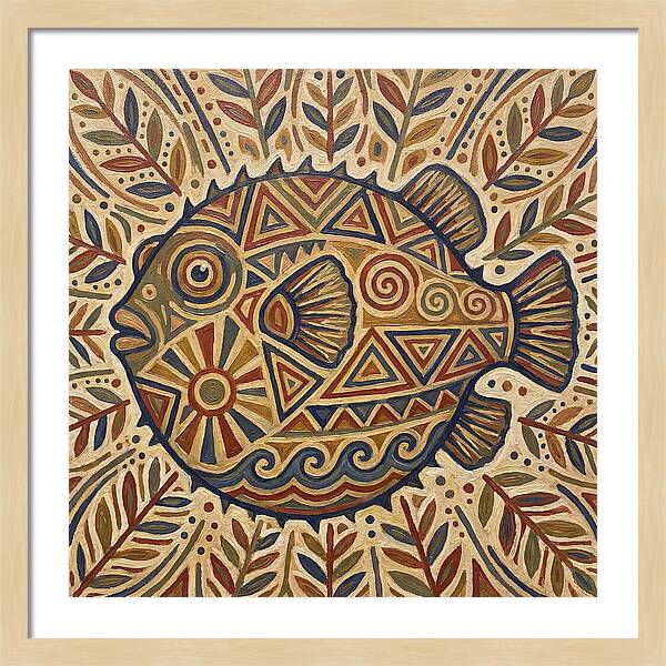 Pufferfish Folk Art
