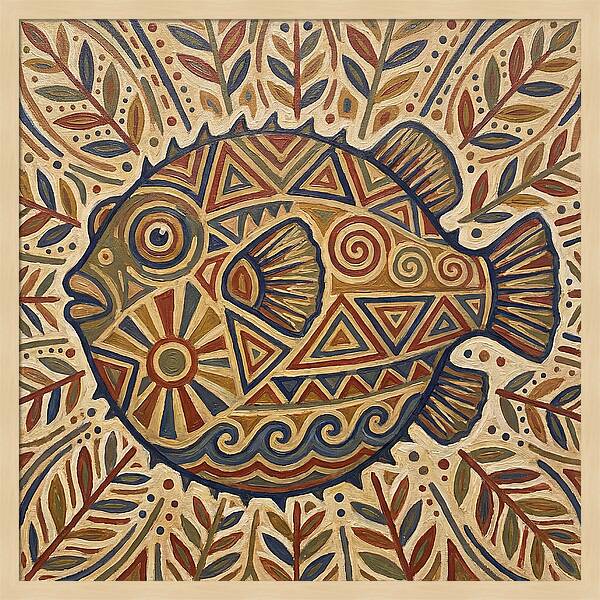 Pufferfish Folk Art