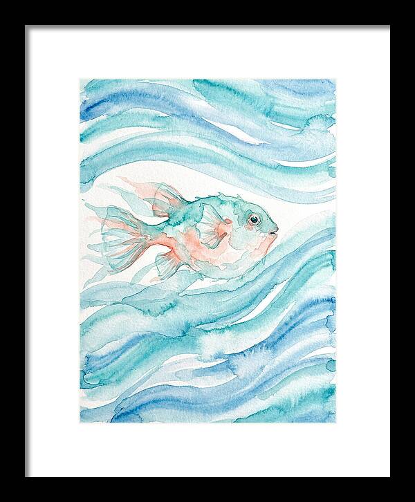 Pufferfish Swimming In Waves