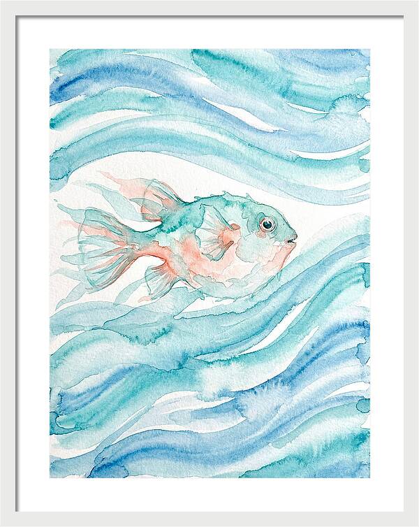 Pufferfish Swimming In Waves