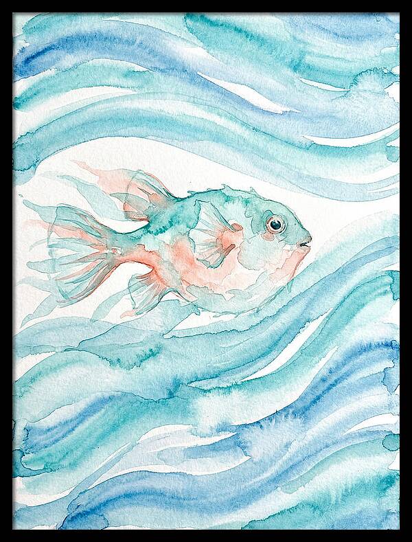 Pufferfish Swimming In Waves
