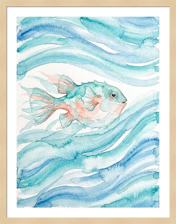 Pufferfish Swimming In Waves