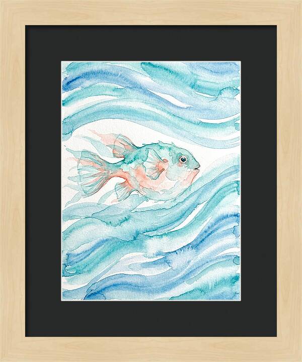 Pufferfish Swimming In Waves