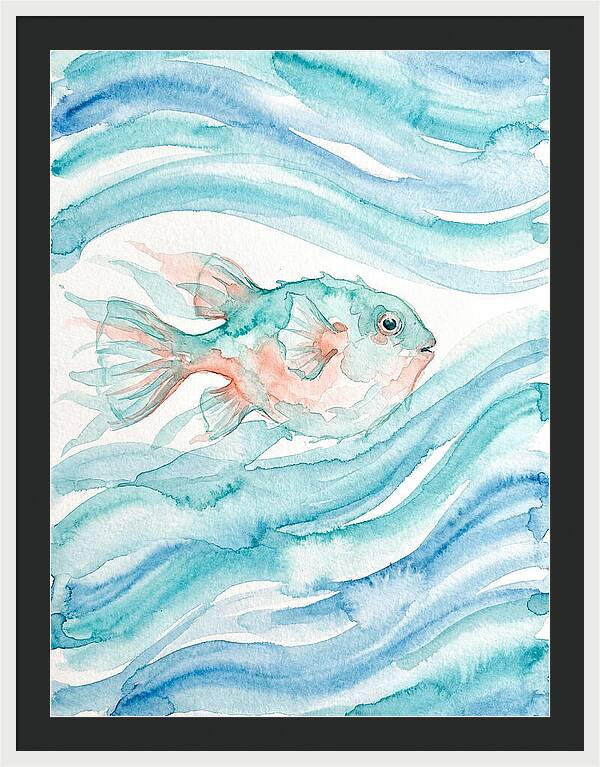 Pufferfish Swimming In Waves