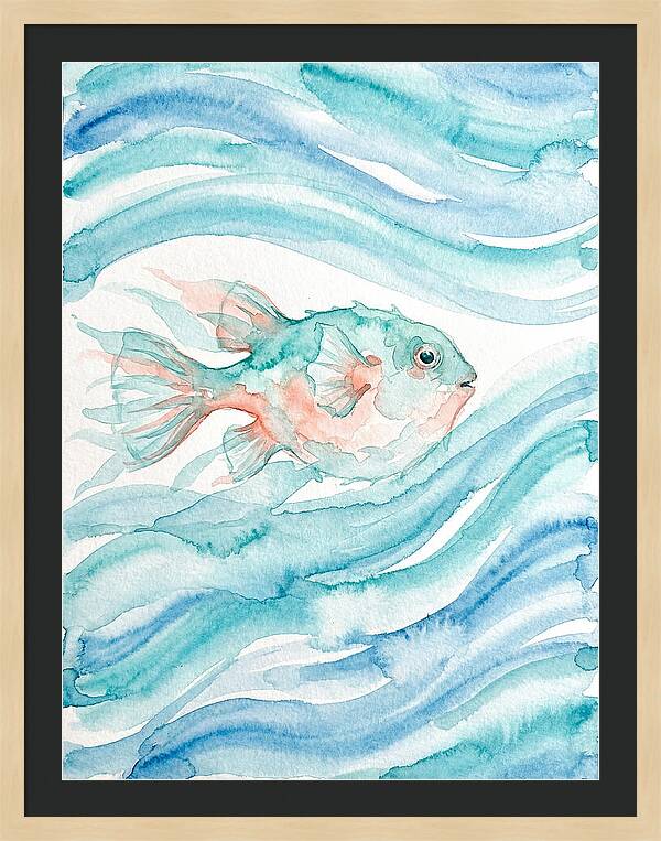 Pufferfish Swimming In Waves