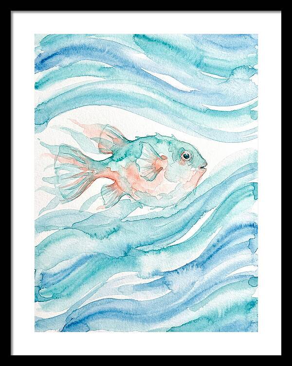 Pufferfish Swimming In Waves