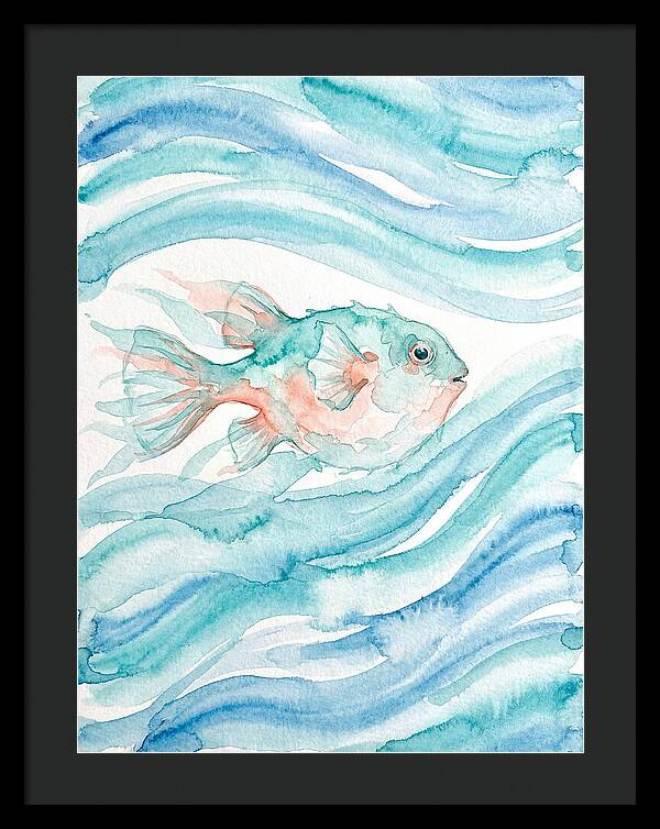 Pufferfish Swimming In Waves
