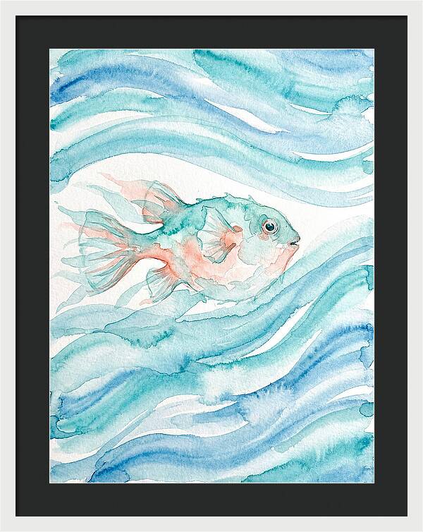 Pufferfish Swimming In Waves