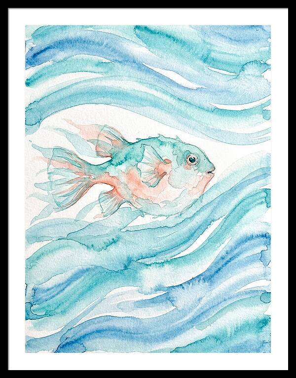 Pufferfish Swimming In Waves