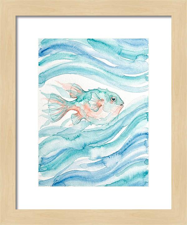 Pufferfish Swimming In Waves