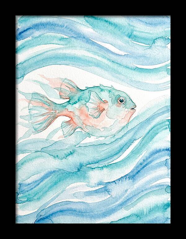 Pufferfish Swimming In Waves