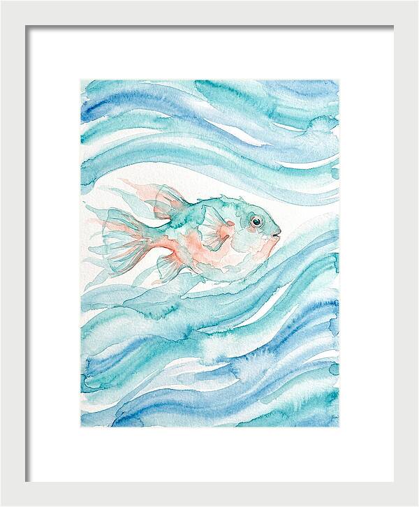 Pufferfish Swimming In Waves
