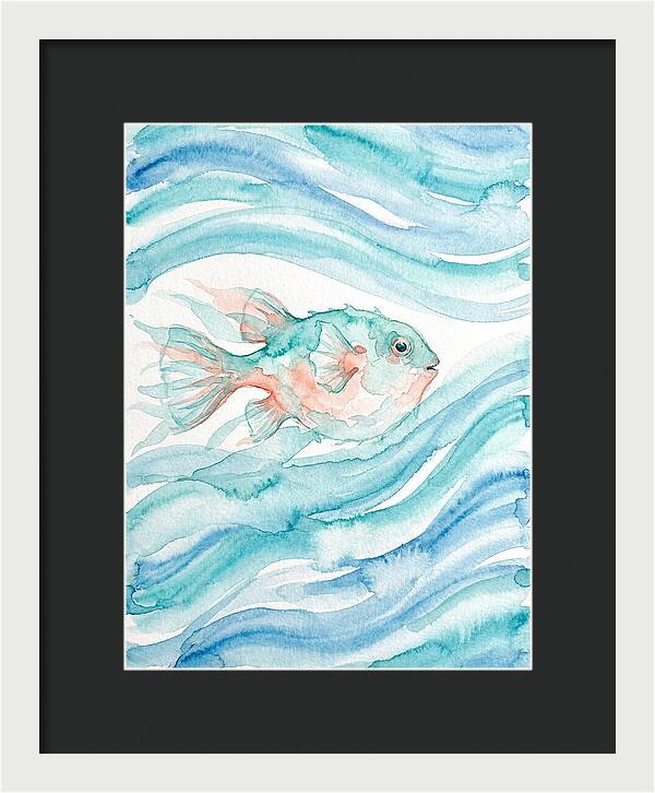 Pufferfish Swimming In Waves