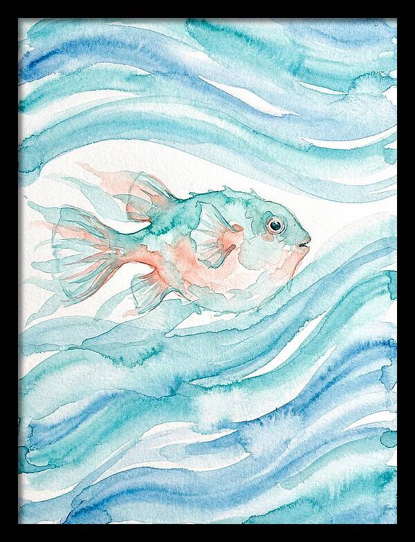 Pufferfish Swimming In Waves