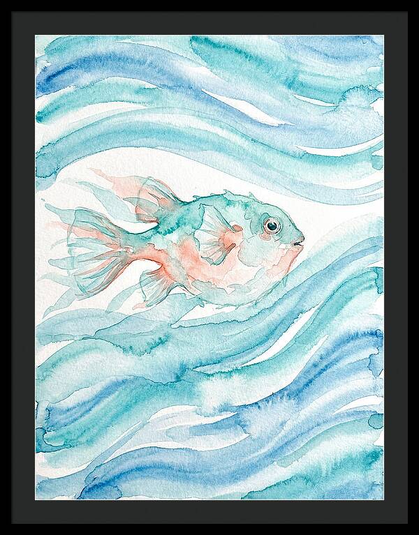 Pufferfish Swimming In Waves