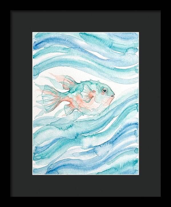 Pufferfish Swimming In Waves