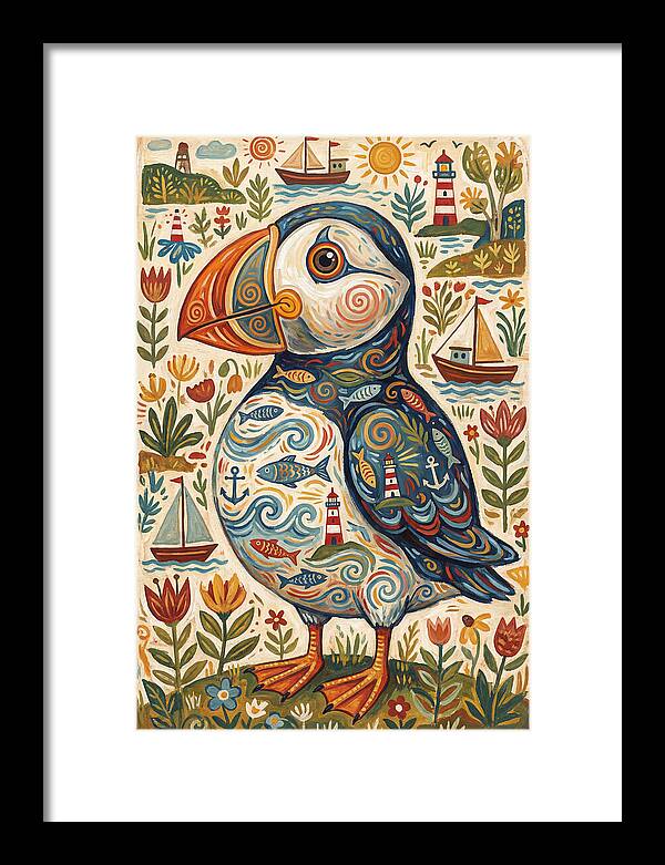 Puffin In A Whimsical Landscape
