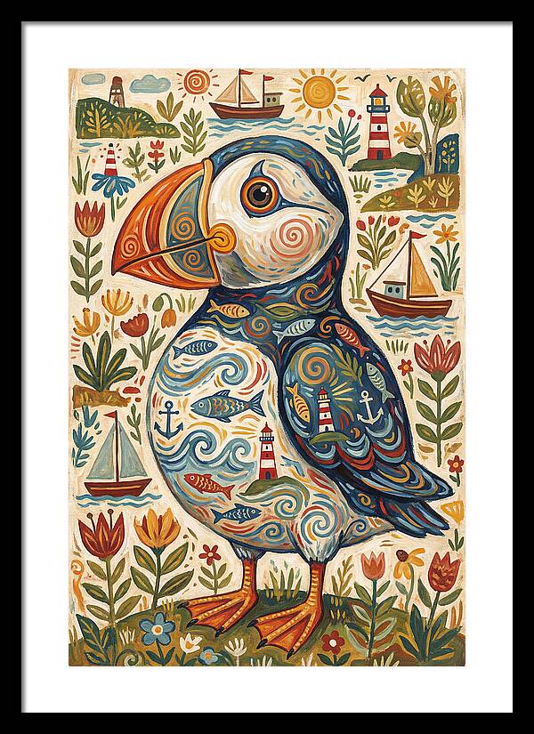 Puffin In A Whimsical Landscape
