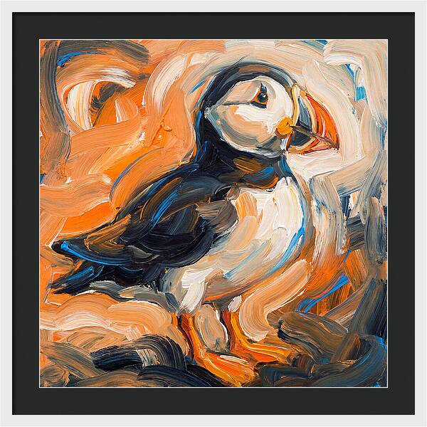 Puffin In Expressionist Style
