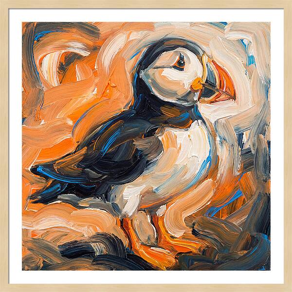 Puffin In Expressionist Style