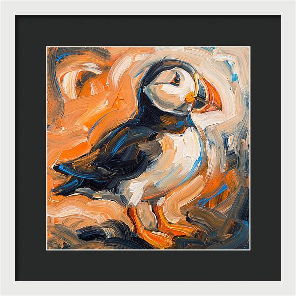 Puffin In Expressionist Style