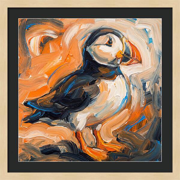 Puffin In Expressionist Style