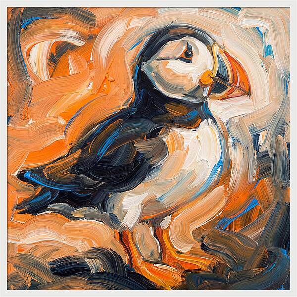 Puffin In Expressionist Style