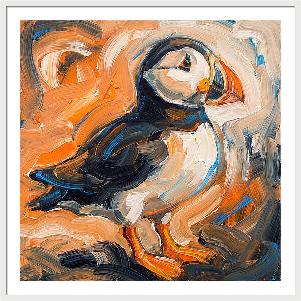 Puffin In Expressionist Style