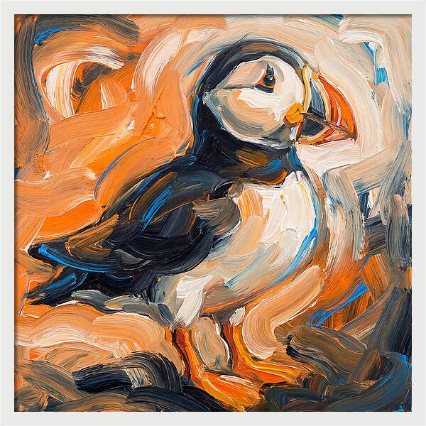 Puffin In Expressionist Style