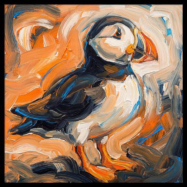 Puffin In Expressionist Style