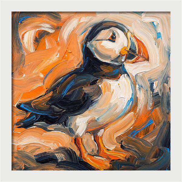 Puffin In Expressionist Style