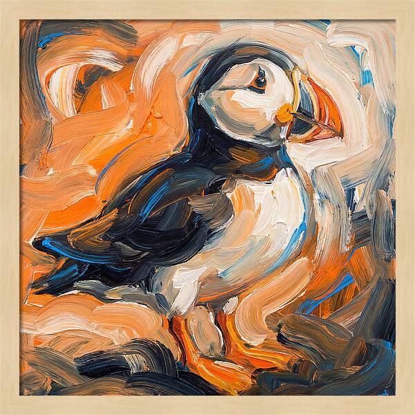 Puffin In Expressionist Style