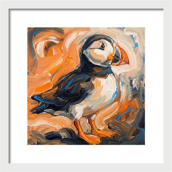 Puffin In Expressionist Style