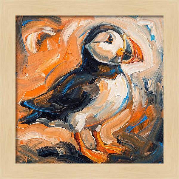 Puffin In Expressionist Style