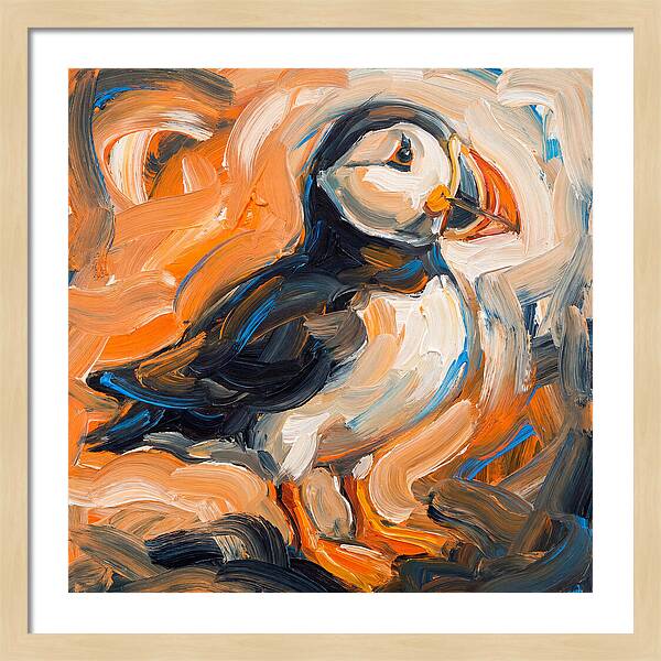 Puffin In Expressionist Style