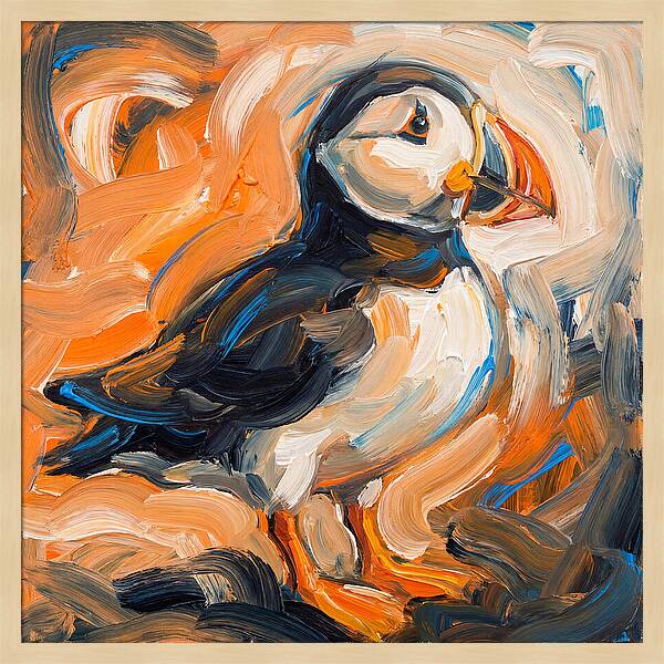 Puffin In Expressionist Style