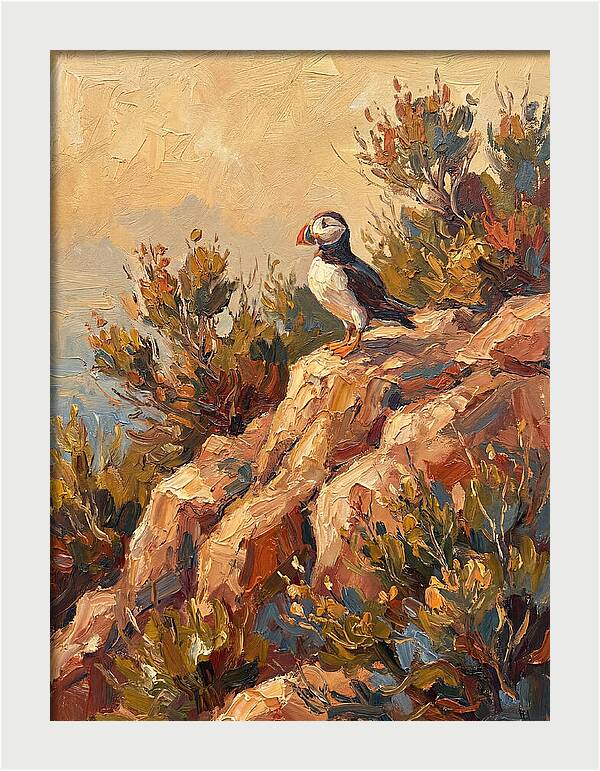 Puffin On A Mediterranean Rock