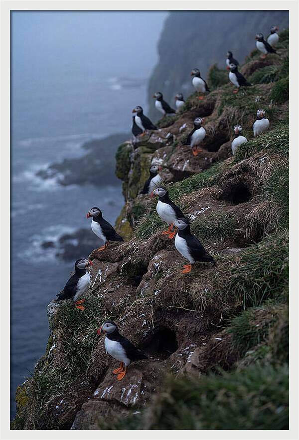Puffins At Sunrise