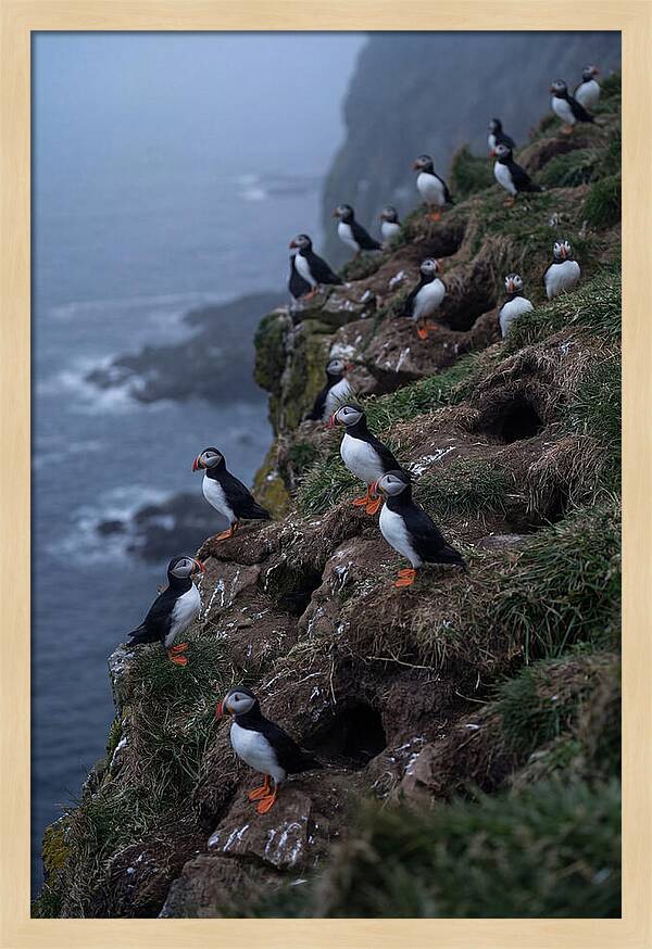 Puffins At Sunrise