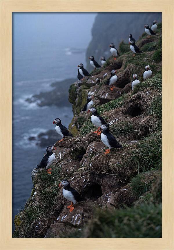 Puffins At Sunrise
