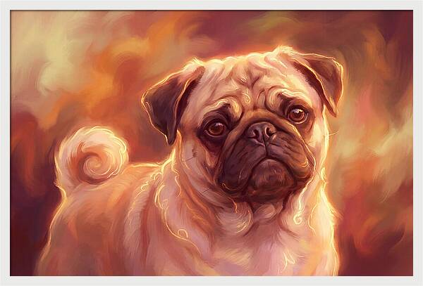 Pug Bathed In Warm Light