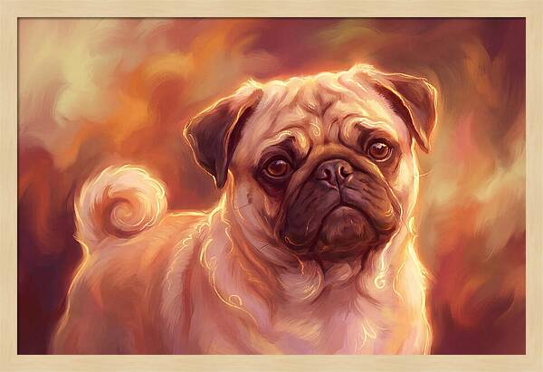 Pug Bathed In Warm Light