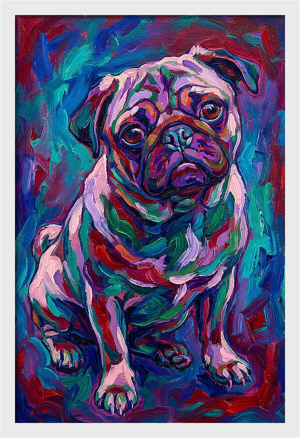 Pug In Vibrant Colors