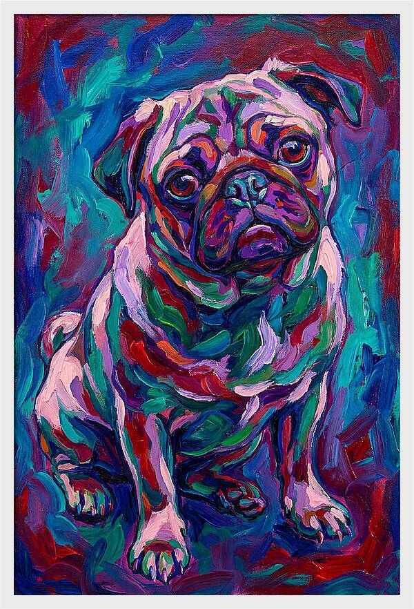 Pug In Vibrant Colors