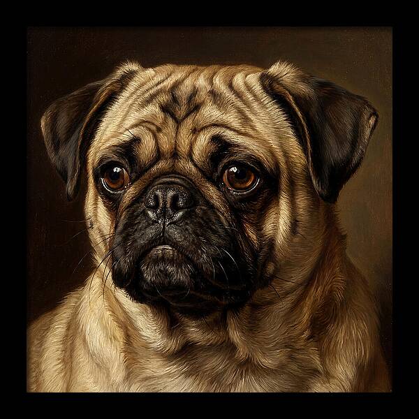 Pug Portrait In Realism