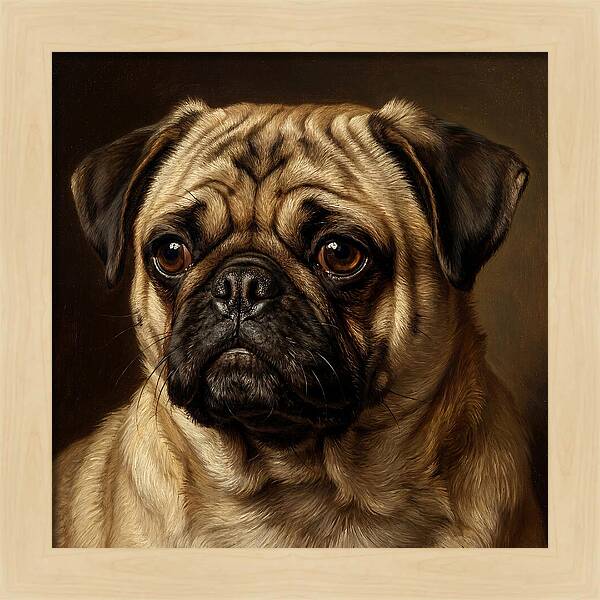 Pug Portrait In Realism
