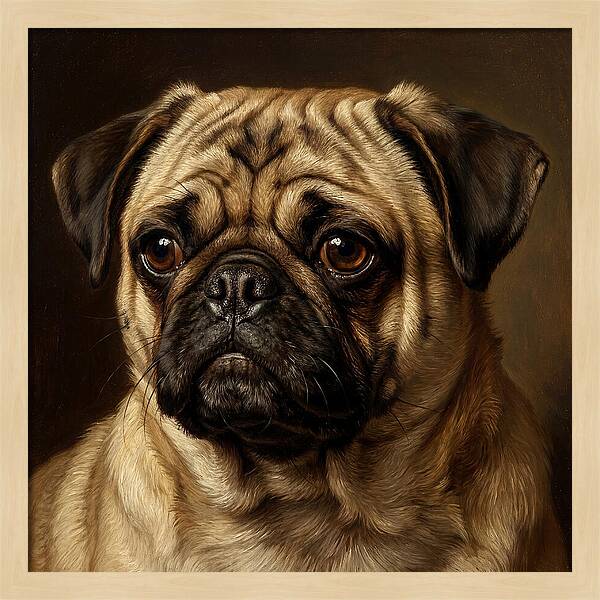 Pug Portrait In Realism
